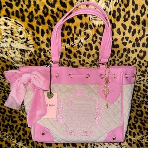 NWT Viral Juicy Couture Exclusive Velour Sandstone Juicy Tale Daydreamer Tote